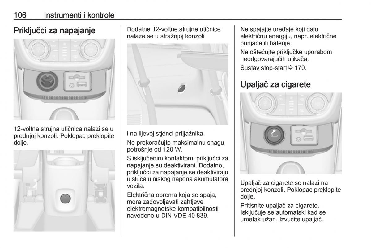 Opel Zafira C Tourer vlasnicko uputstvo / page 108