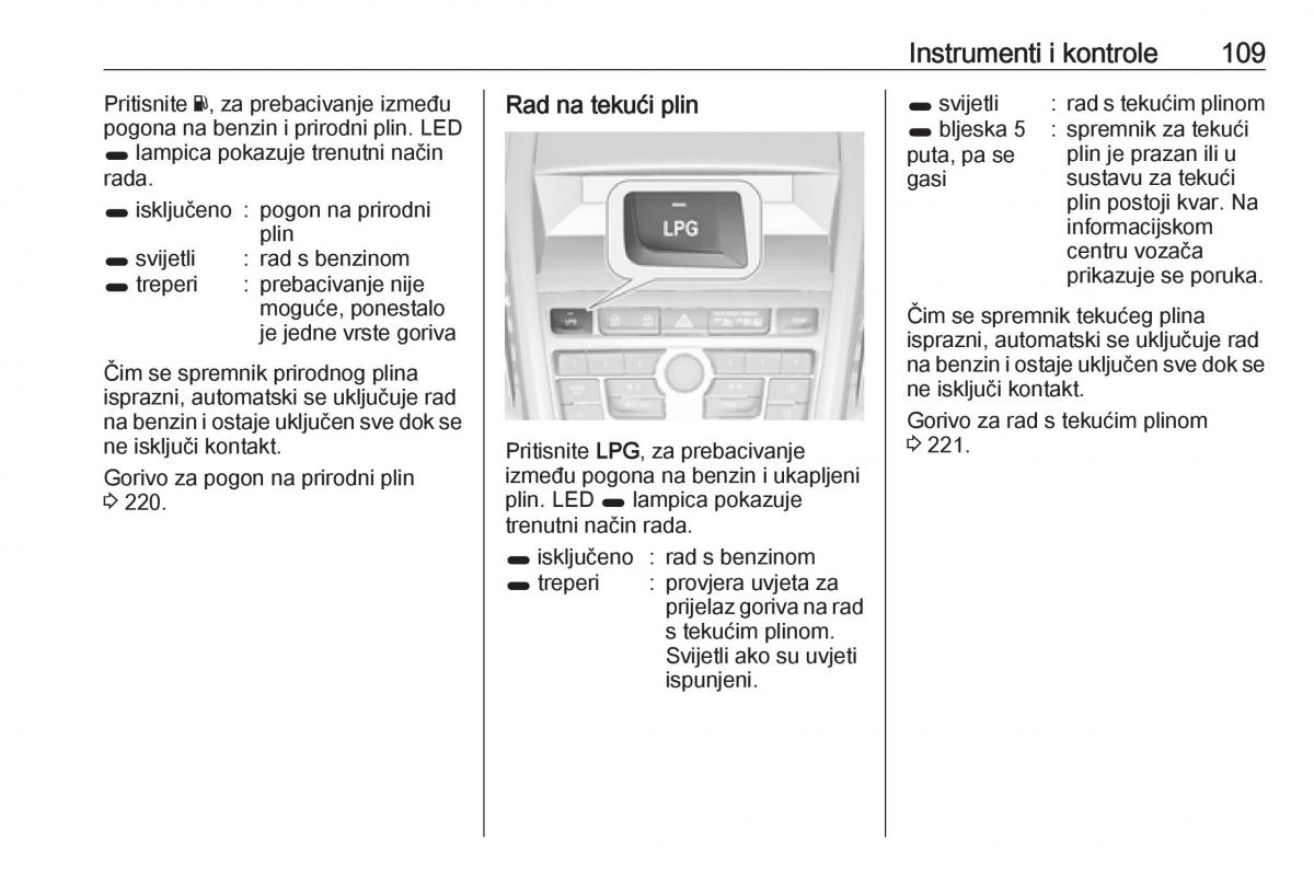 Opel Zafira C Tourer vlasnicko uputstvo / page 111