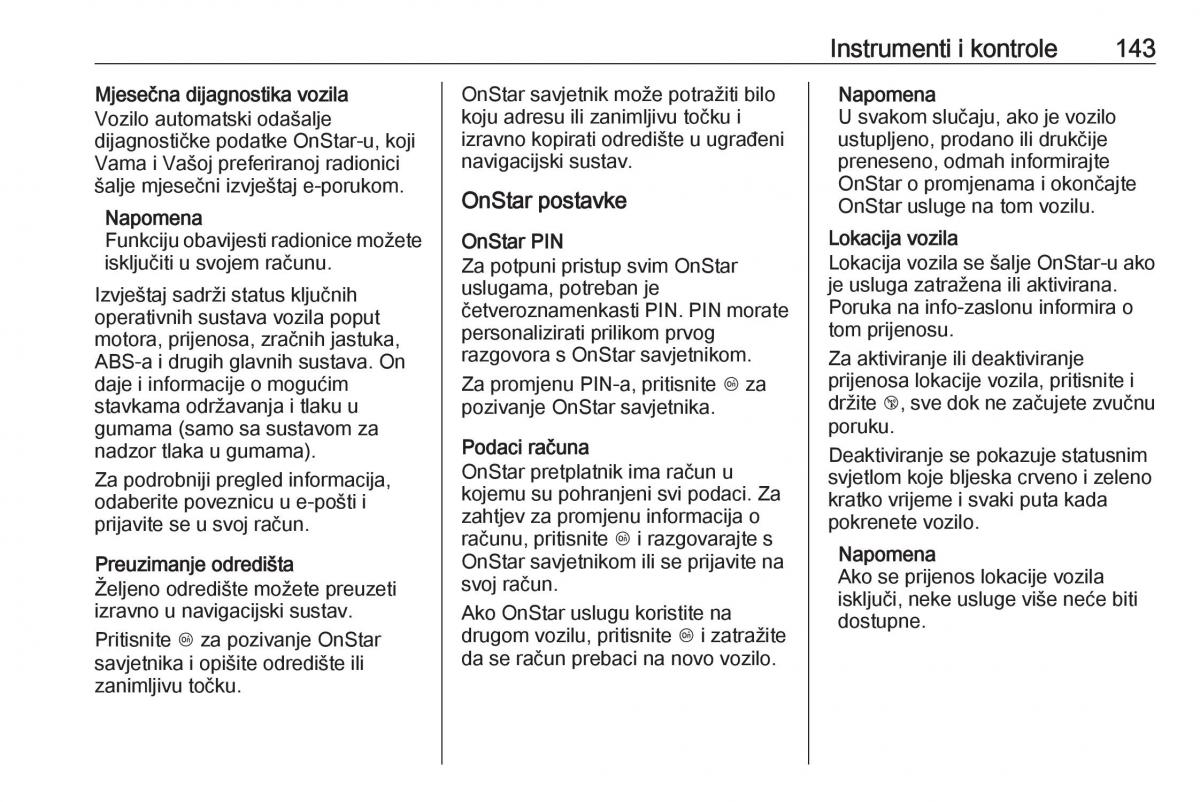 Opel Zafira C Tourer vlasnicko uputstvo / page 145