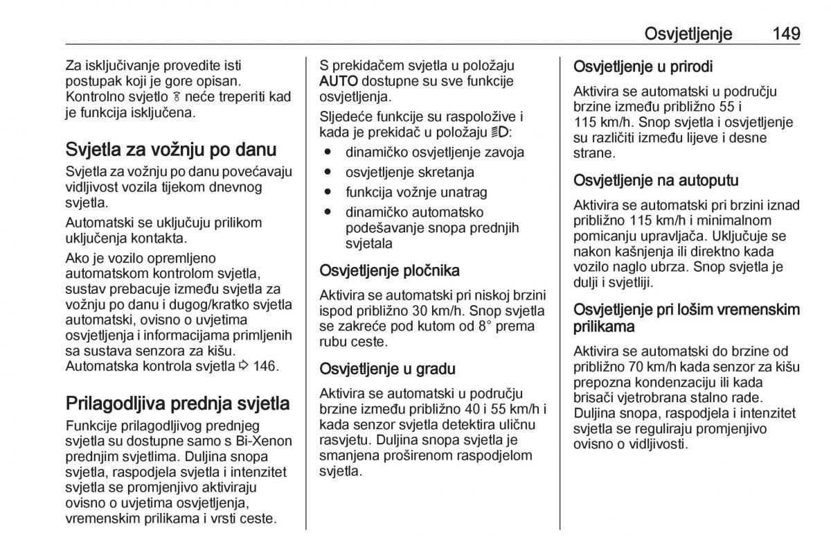 Opel Zafira C Tourer vlasnicko uputstvo / page 151