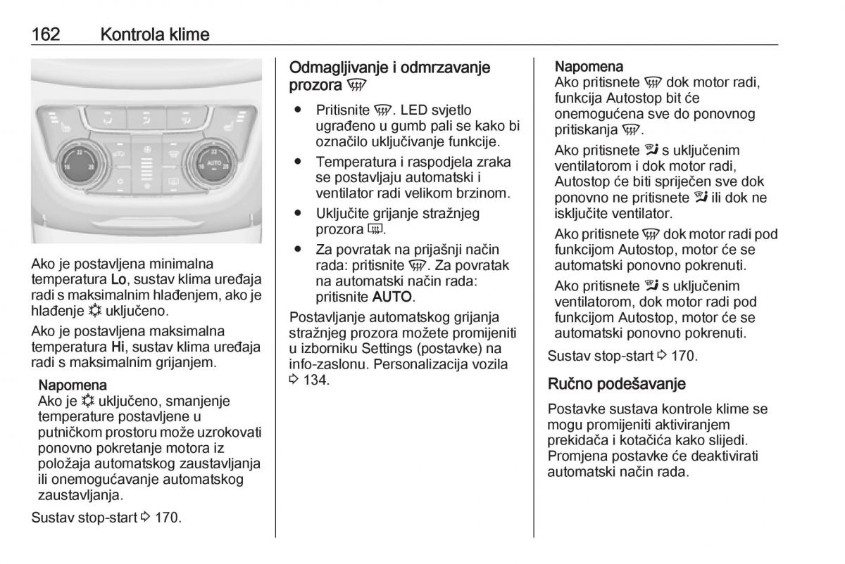 Opel Zafira C Tourer vlasnicko uputstvo / page 164