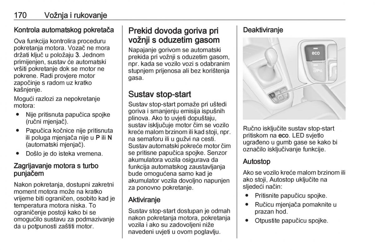 Opel Zafira C Tourer vlasnicko uputstvo / page 172