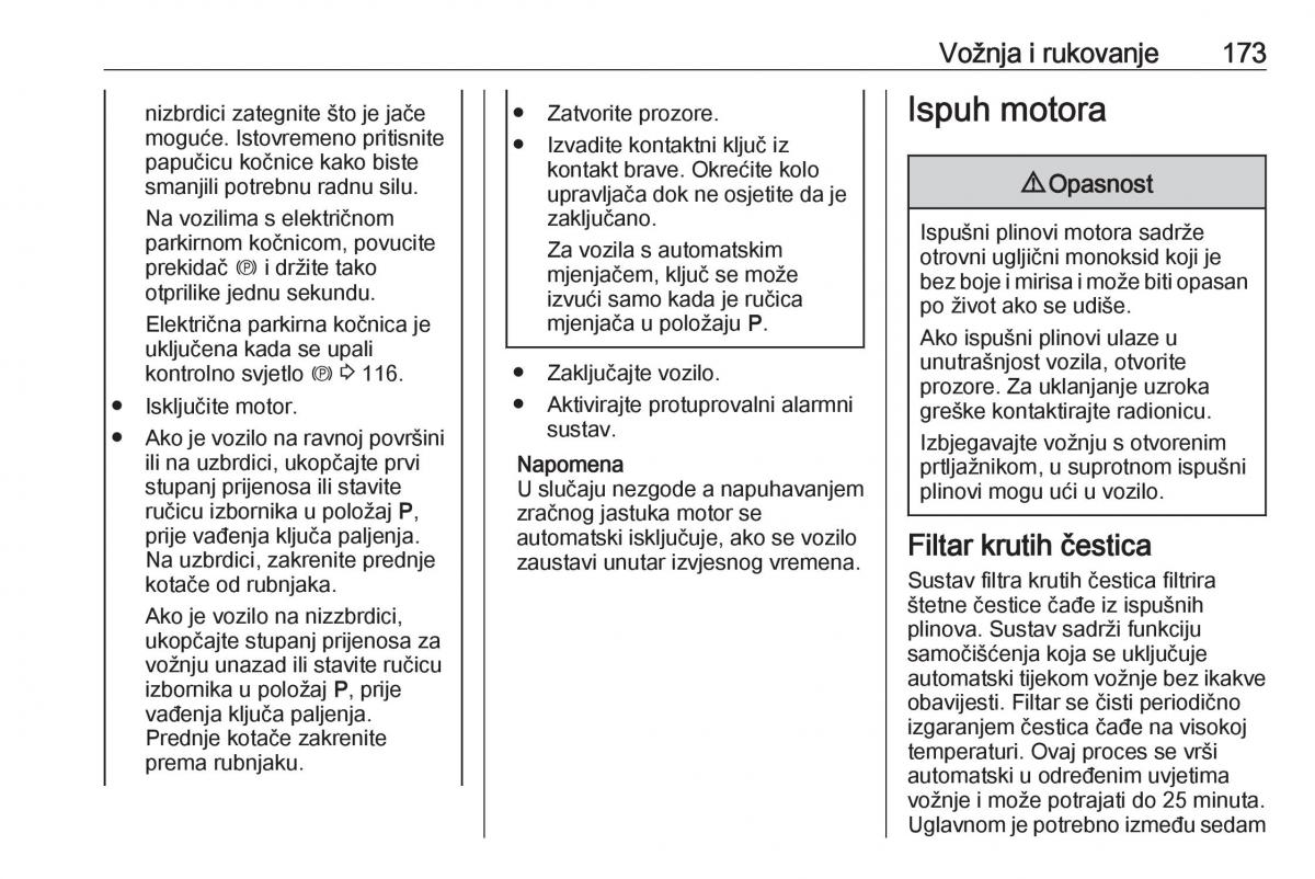 Opel Zafira C Tourer vlasnicko uputstvo / page 175