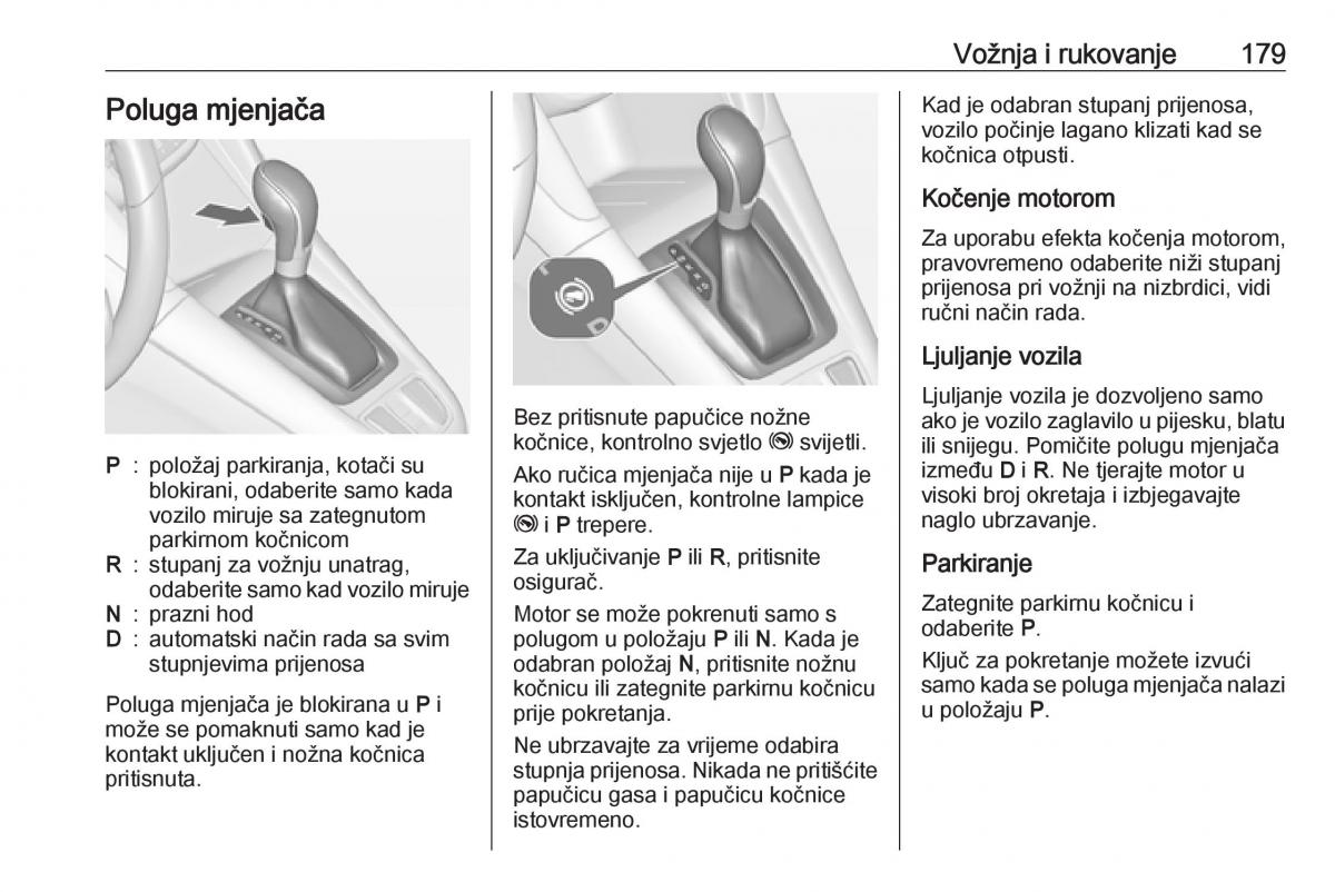 Opel Zafira C Tourer vlasnicko uputstvo / page 181