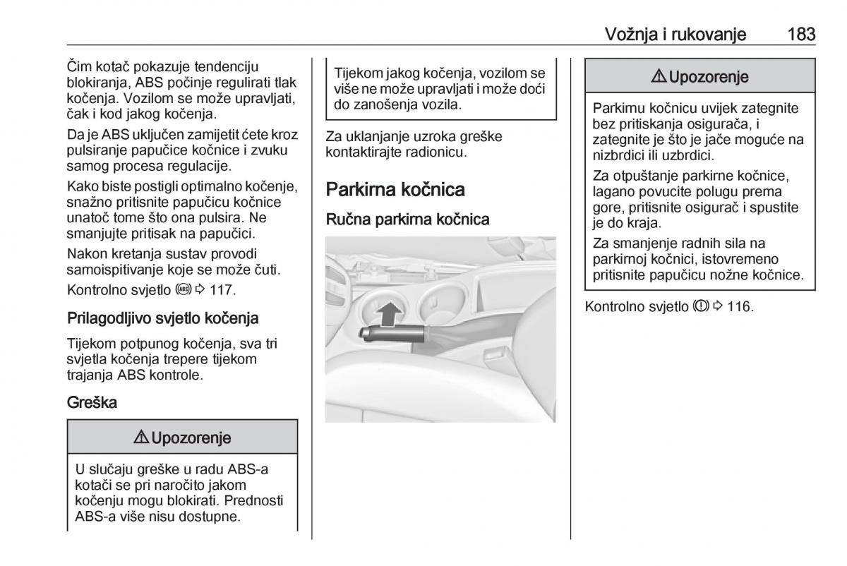 Opel Zafira C Tourer vlasnicko uputstvo / page 185