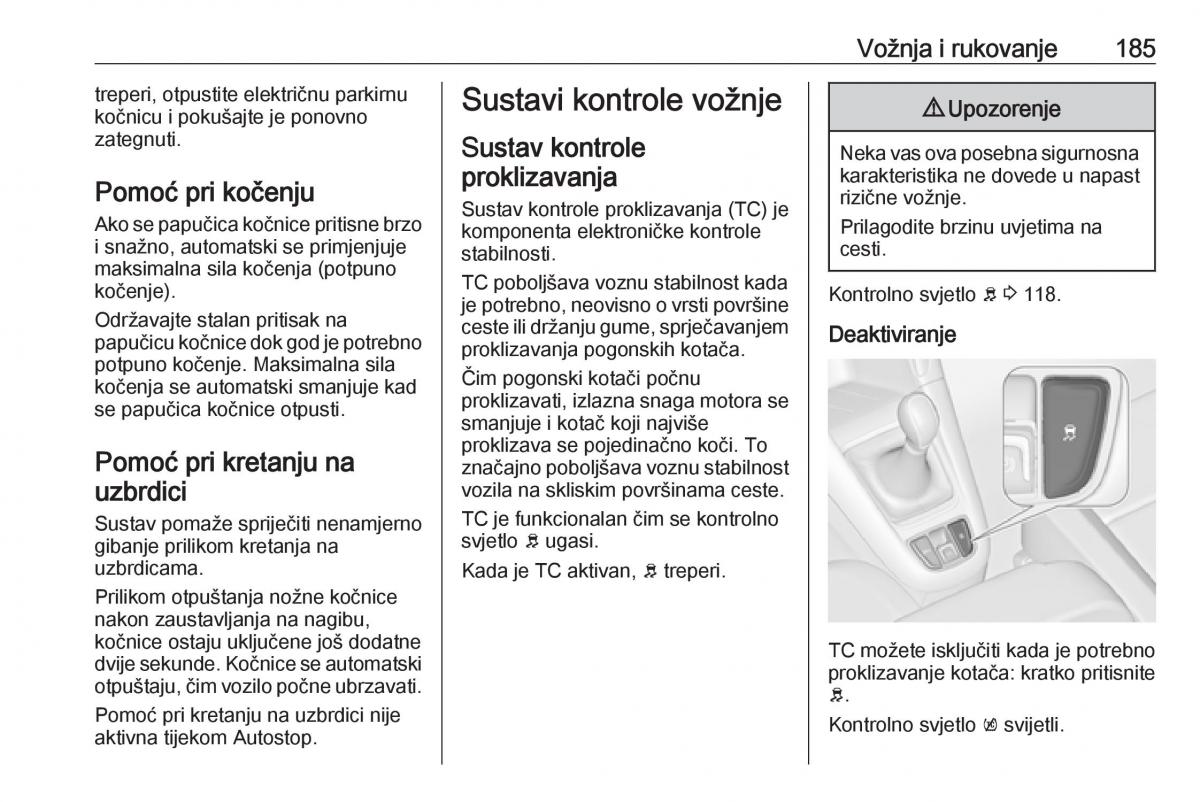 Opel Zafira C Tourer vlasnicko uputstvo / page 187