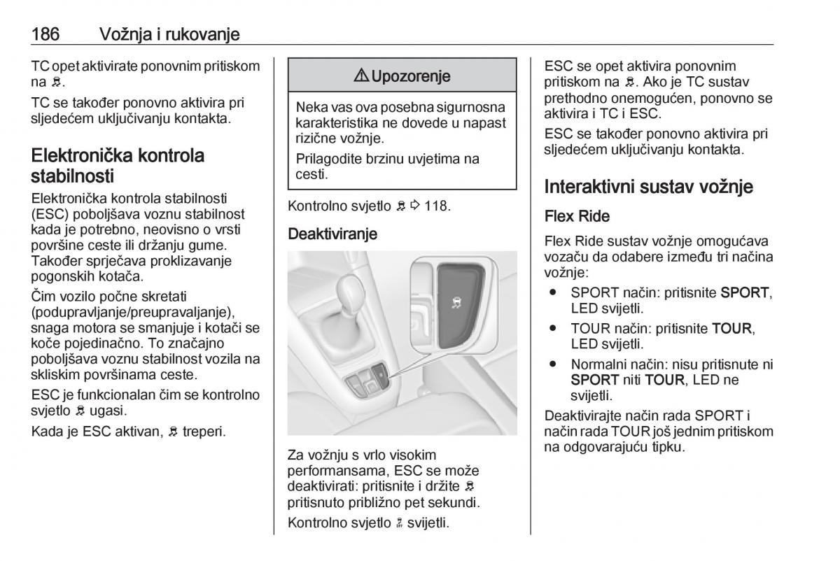 Opel Zafira C Tourer vlasnicko uputstvo / page 188