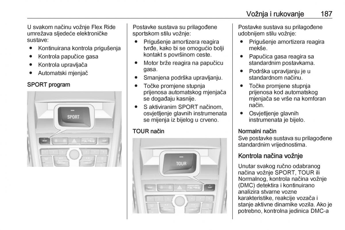 Opel Zafira C Tourer vlasnicko uputstvo / page 189