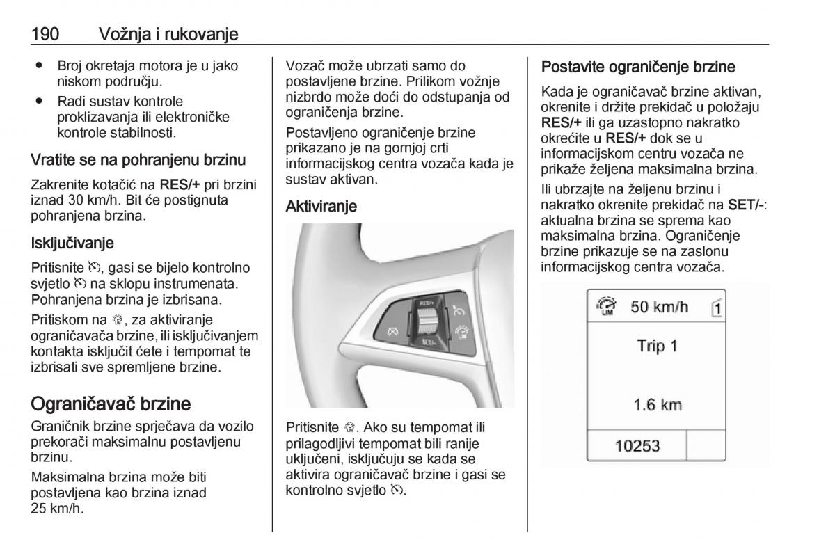 Opel Zafira C Tourer vlasnicko uputstvo / page 192