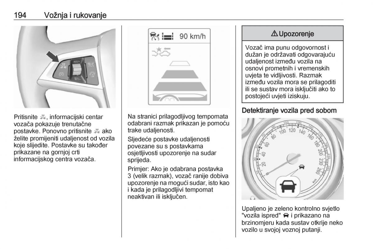 Opel Zafira C Tourer vlasnicko uputstvo / page 196