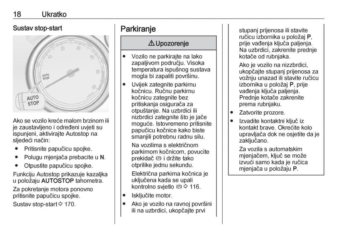 Opel Zafira C Tourer vlasnicko uputstvo / page 20