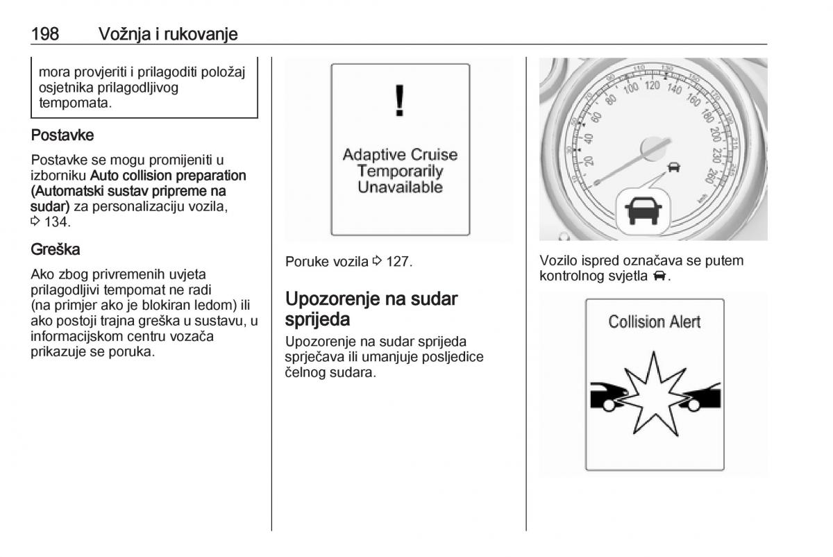 Opel Zafira C Tourer vlasnicko uputstvo / page 200