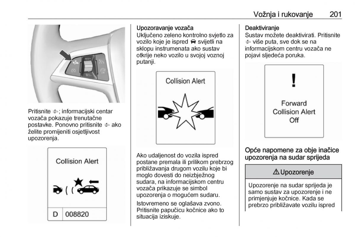 Opel Zafira C Tourer vlasnicko uputstvo / page 203