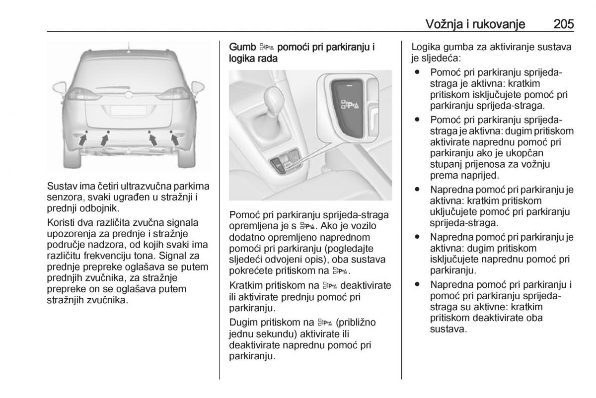 Opel Zafira C Tourer vlasnicko uputstvo / page 207