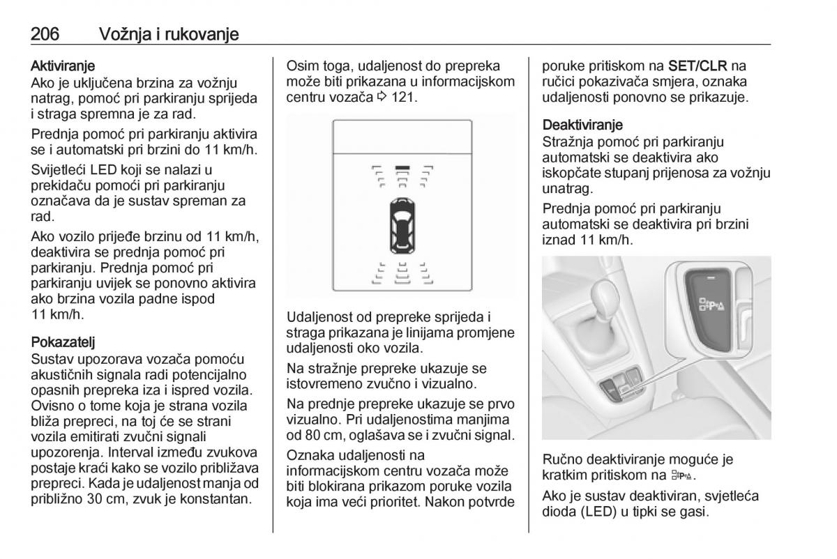 Opel Zafira C Tourer vlasnicko uputstvo / page 208