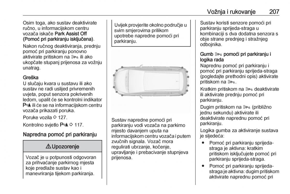 Opel Zafira C Tourer vlasnicko uputstvo / page 209