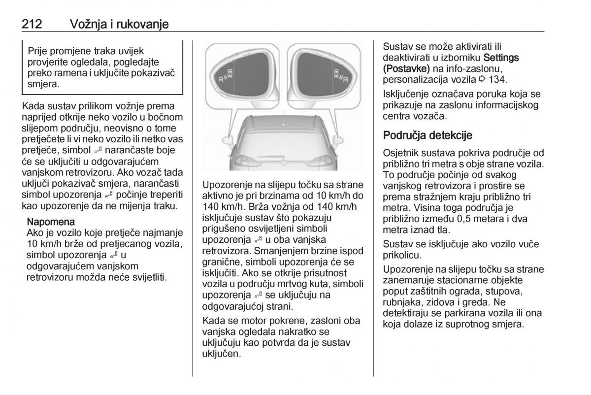 Opel Zafira C Tourer vlasnicko uputstvo / page 214