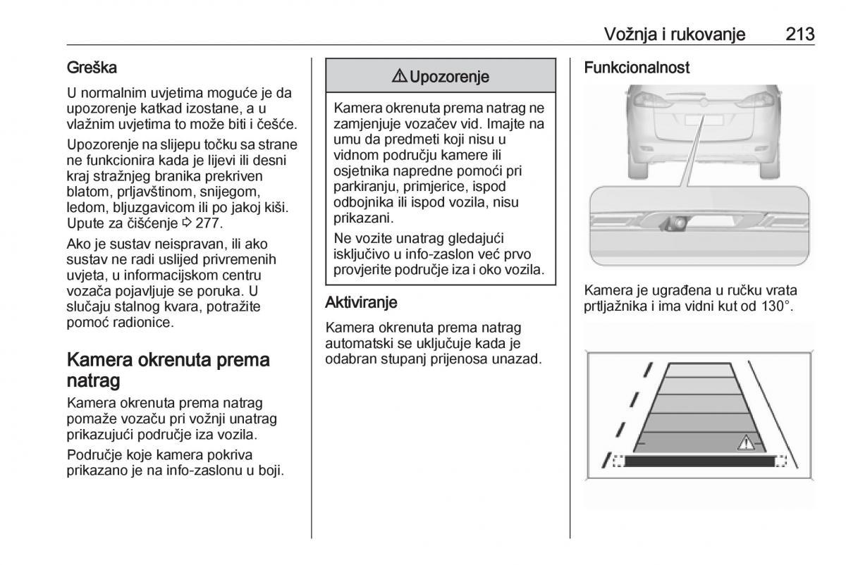 Opel Zafira C Tourer vlasnicko uputstvo / page 215