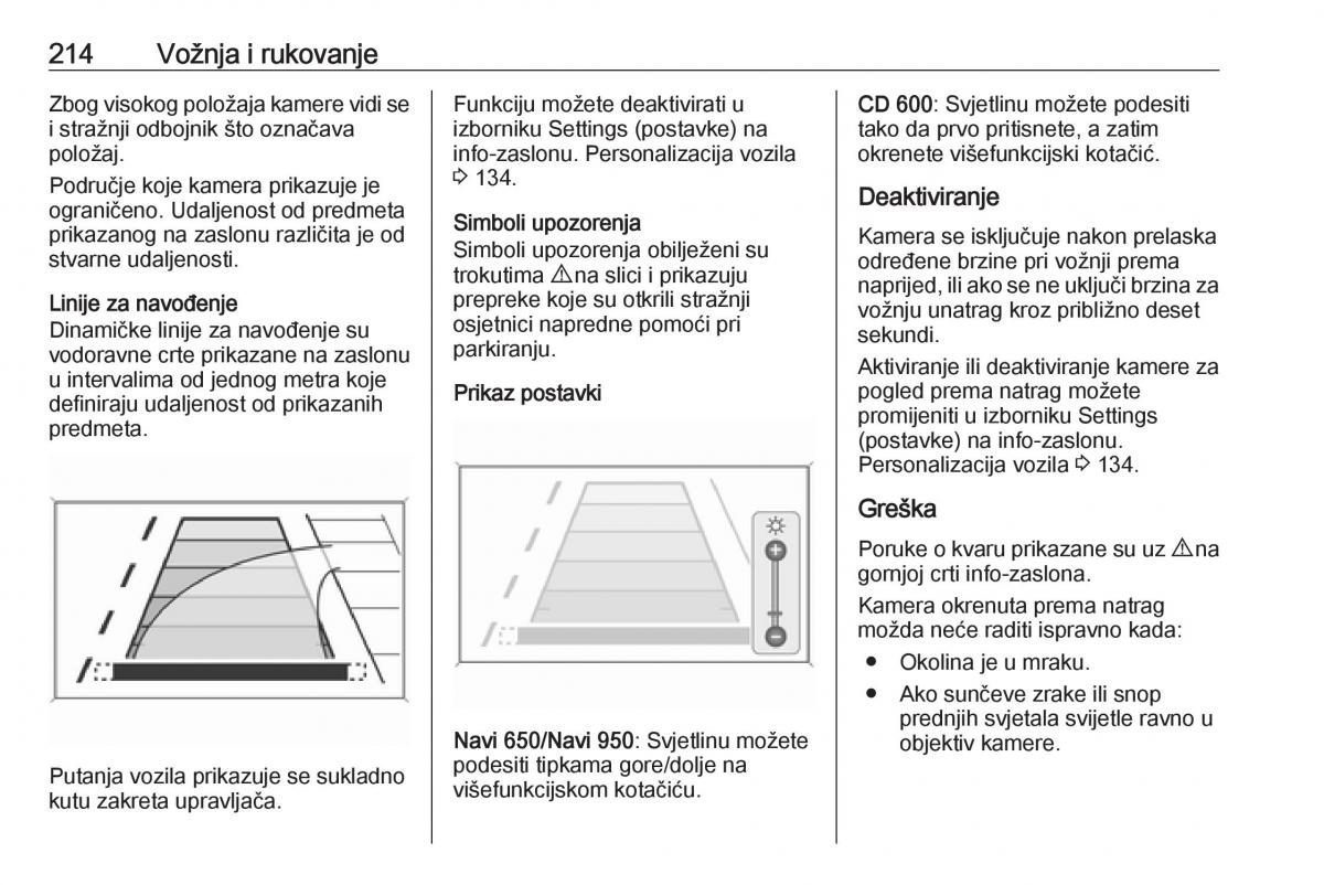 Opel Zafira C Tourer vlasnicko uputstvo / page 216