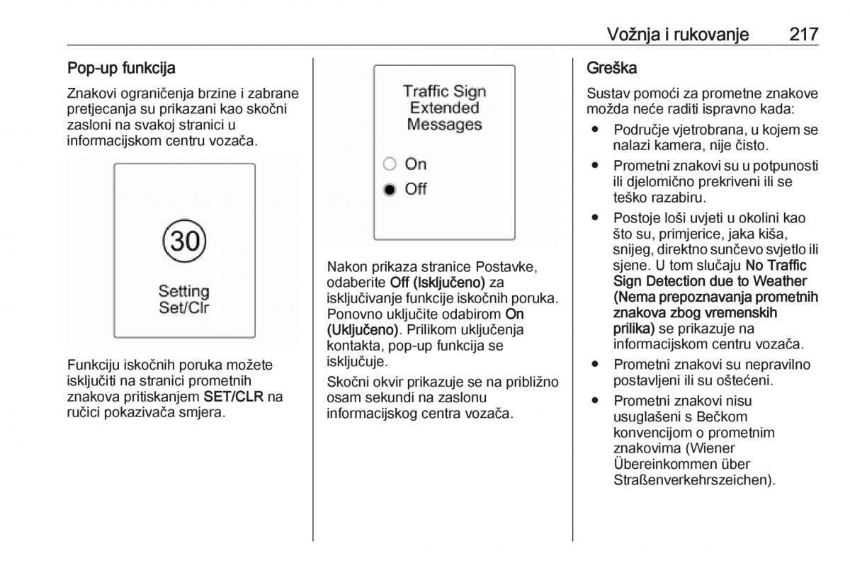 Opel Zafira C Tourer vlasnicko uputstvo / page 219