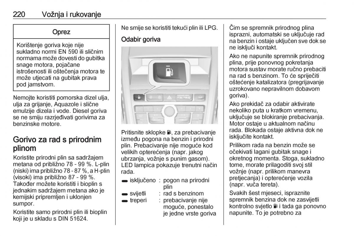 Opel Zafira C Tourer vlasnicko uputstvo / page 222