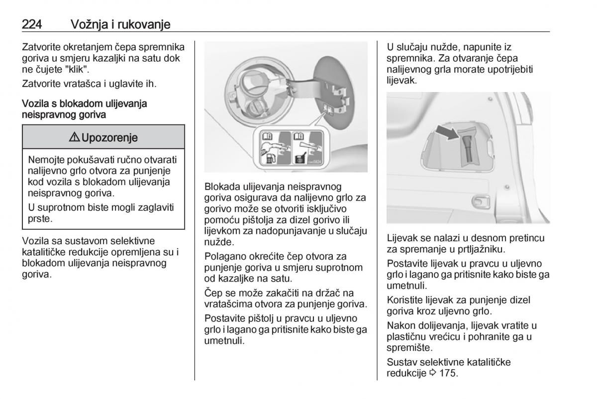 Opel Zafira C Tourer vlasnicko uputstvo / page 226