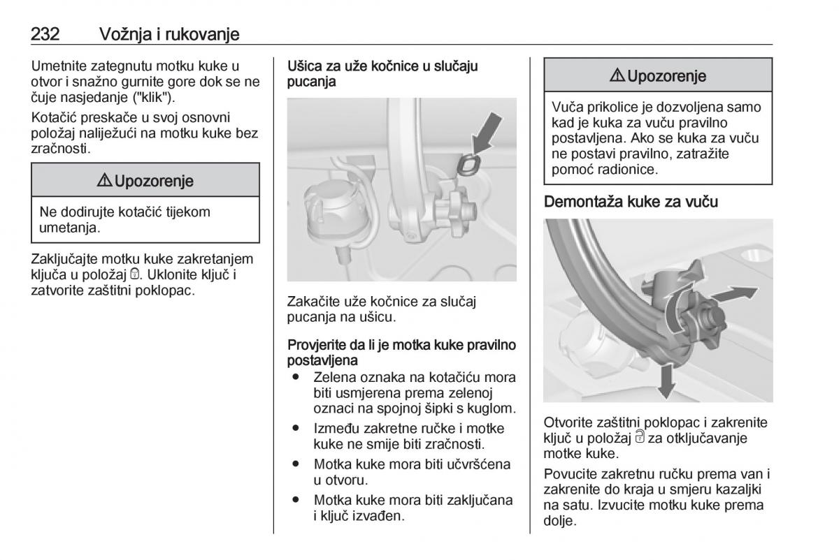 Opel Zafira C Tourer vlasnicko uputstvo / page 234