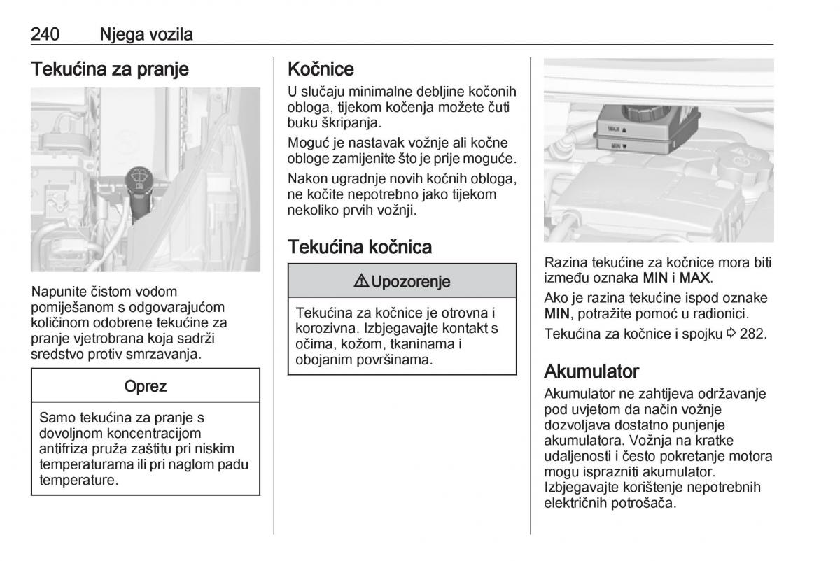 Opel Zafira C Tourer vlasnicko uputstvo / page 242