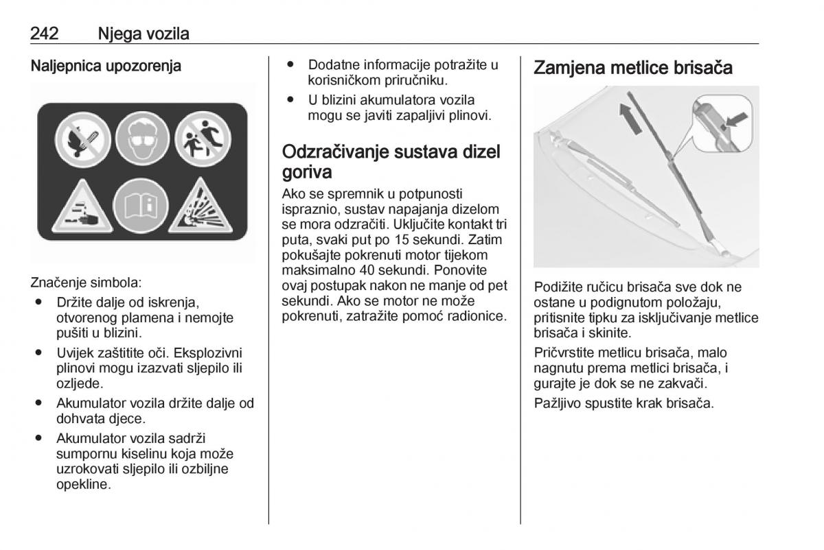 Opel Zafira C Tourer vlasnicko uputstvo / page 244