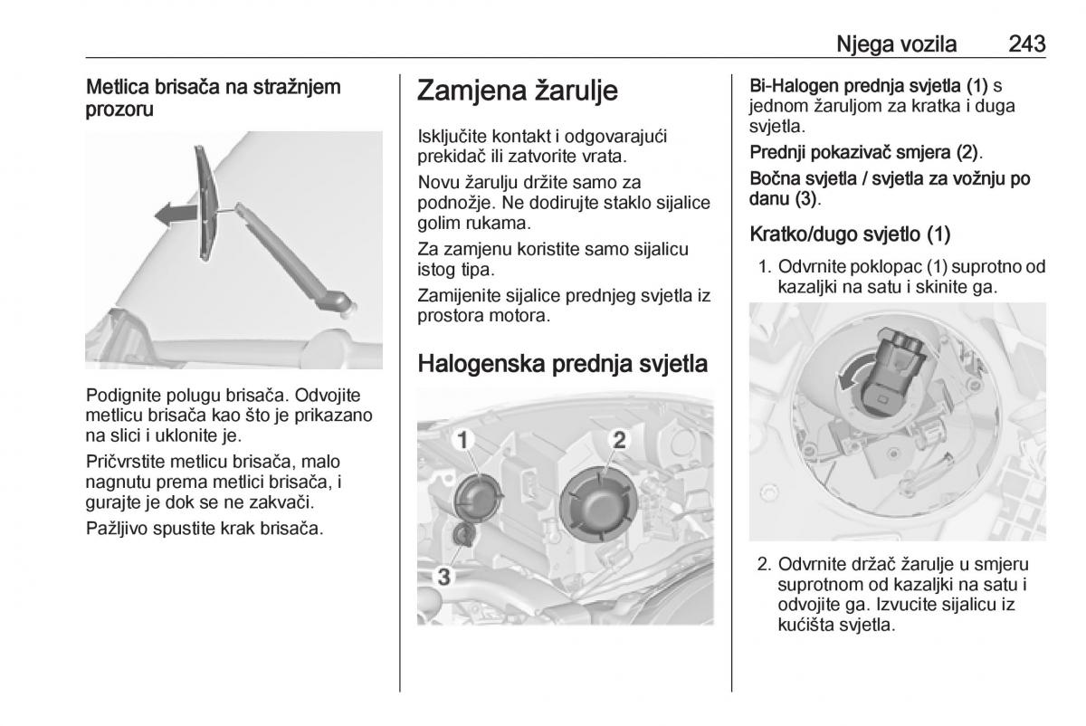 Opel Zafira C Tourer vlasnicko uputstvo / page 245