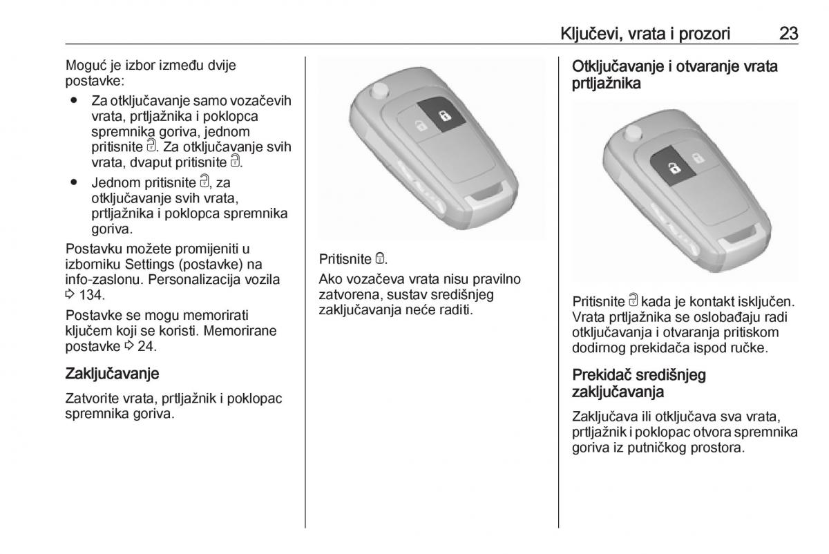 Opel Zafira C Tourer vlasnicko uputstvo / page 25