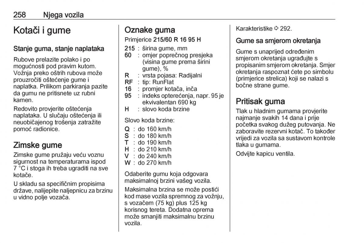 Opel Zafira C Tourer vlasnicko uputstvo / page 260