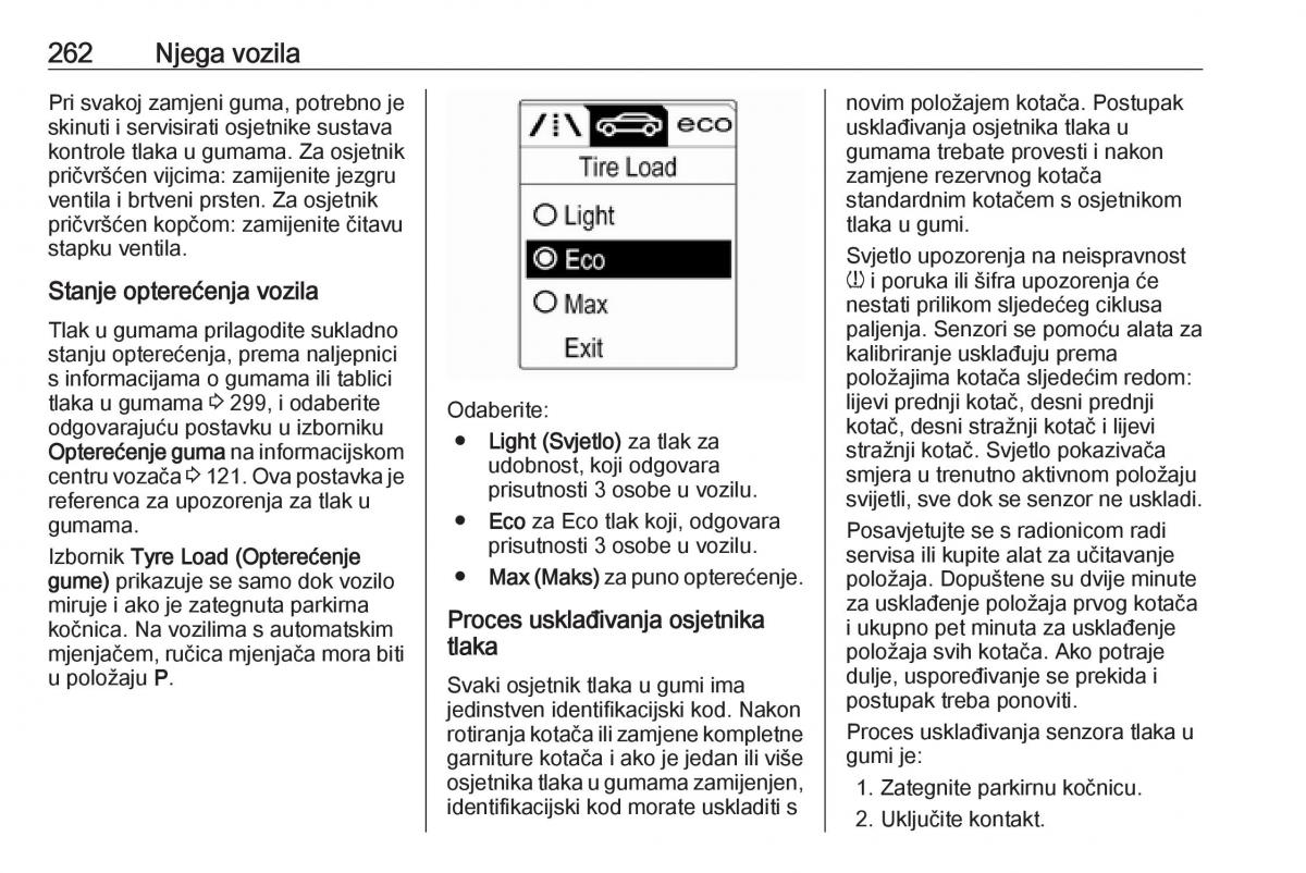 Opel Zafira C Tourer vlasnicko uputstvo / page 264