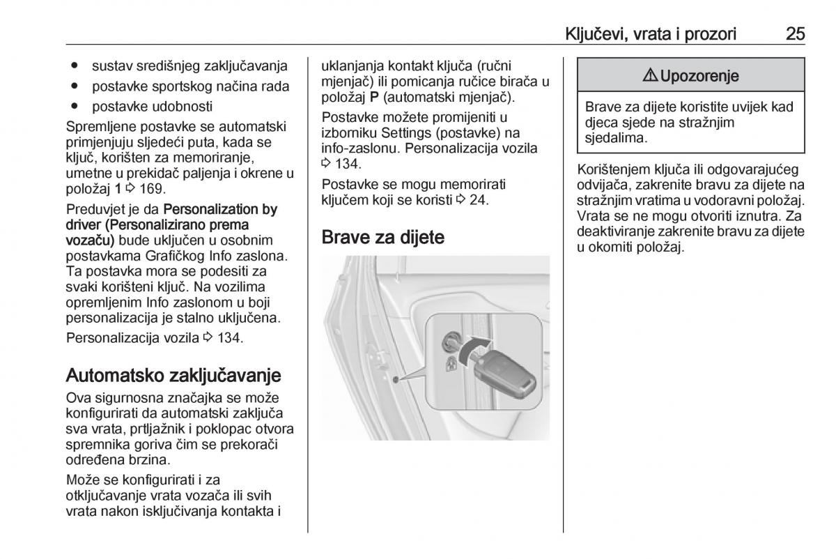 Opel Zafira C Tourer vlasnicko uputstvo / page 27