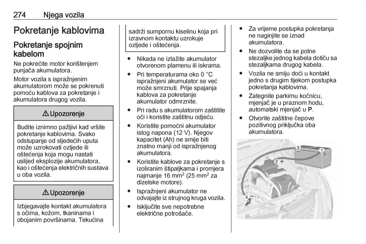 Opel Zafira C Tourer vlasnicko uputstvo / page 276