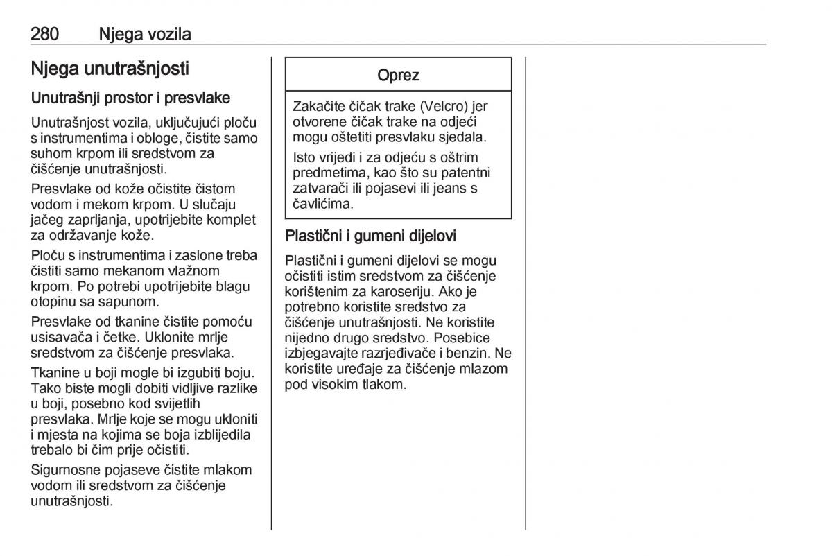 Opel Zafira C Tourer vlasnicko uputstvo / page 282