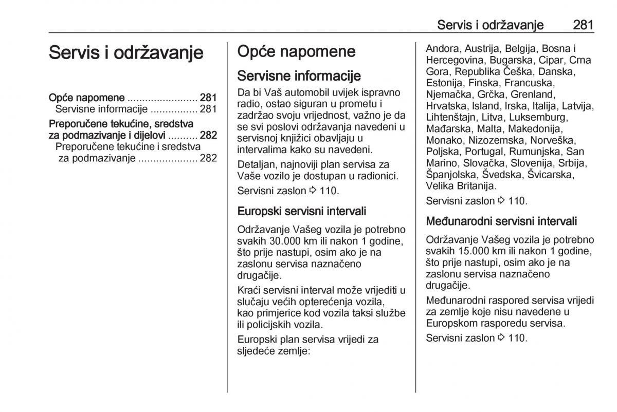 Opel Zafira C Tourer vlasnicko uputstvo / page 283