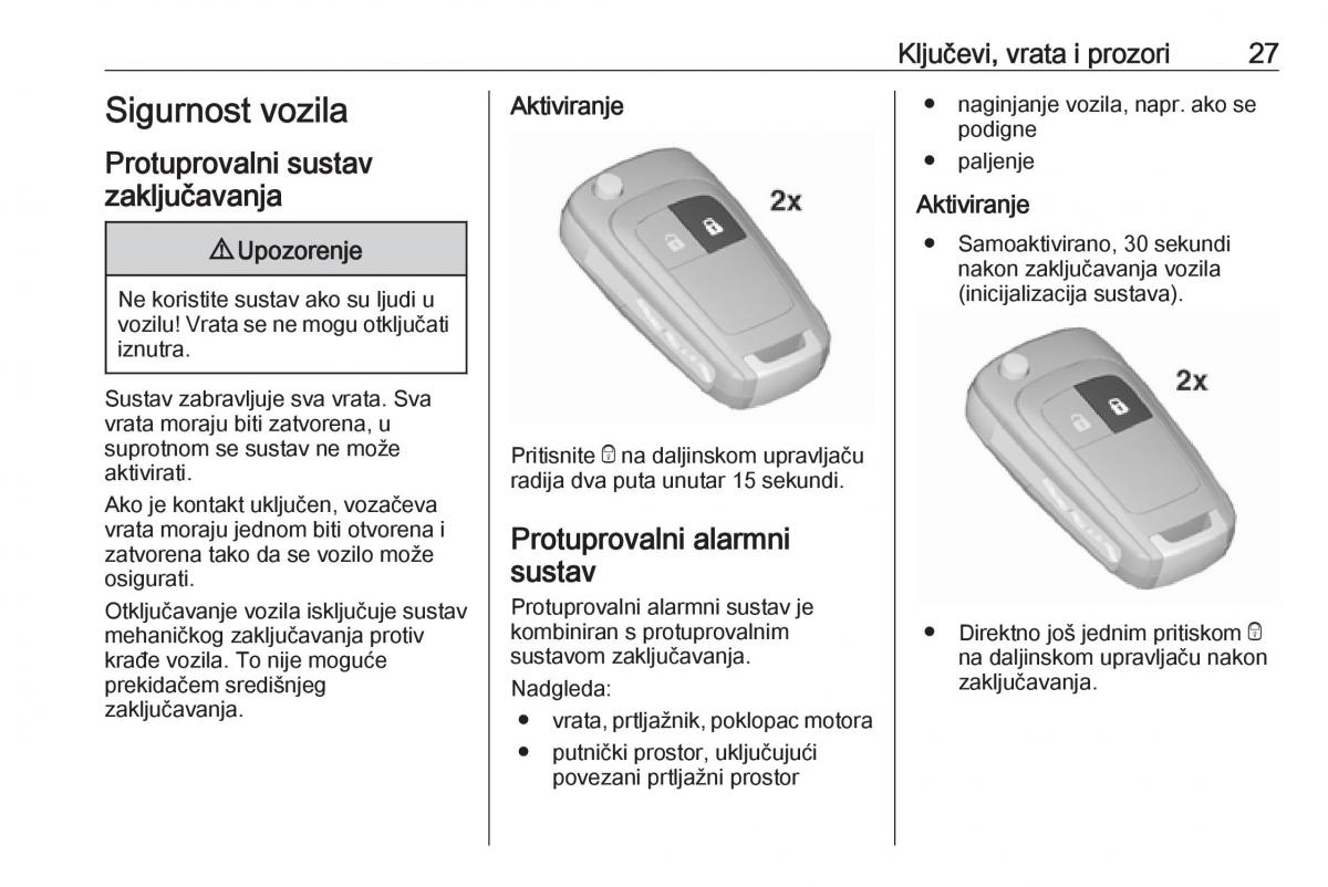 Opel Zafira C Tourer vlasnicko uputstvo / page 29