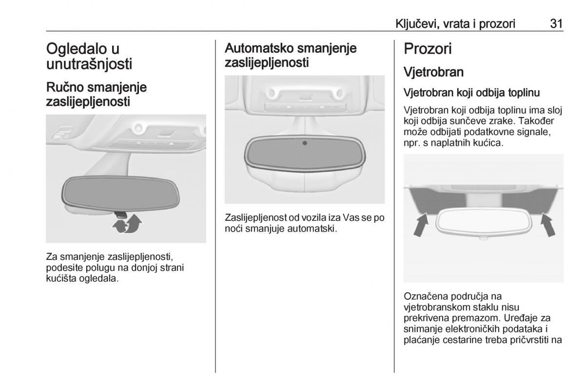 Opel Zafira C Tourer vlasnicko uputstvo / page 33