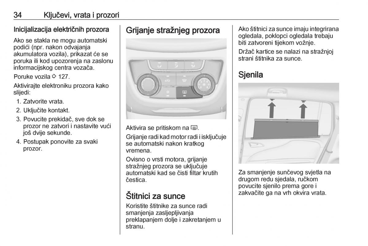 Opel Zafira C Tourer vlasnicko uputstvo / page 36