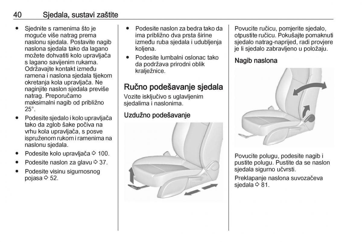 Opel Zafira C Tourer vlasnicko uputstvo / page 42