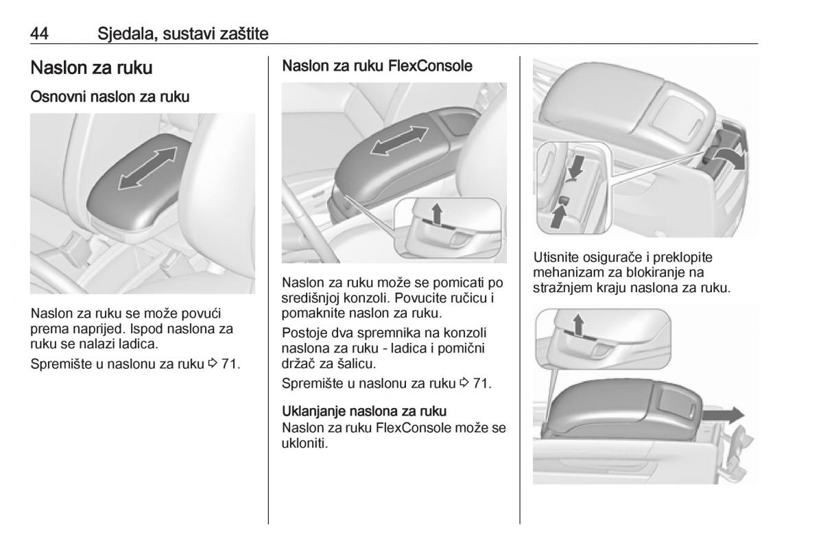 Opel Zafira C Tourer vlasnicko uputstvo / page 46