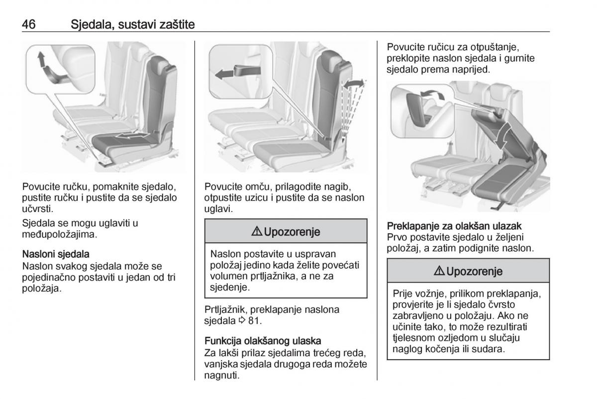 Opel Zafira C Tourer vlasnicko uputstvo / page 48