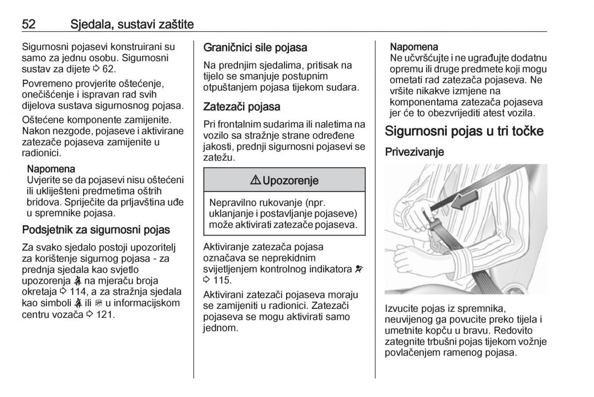 Opel Zafira C Tourer vlasnicko uputstvo / page 54