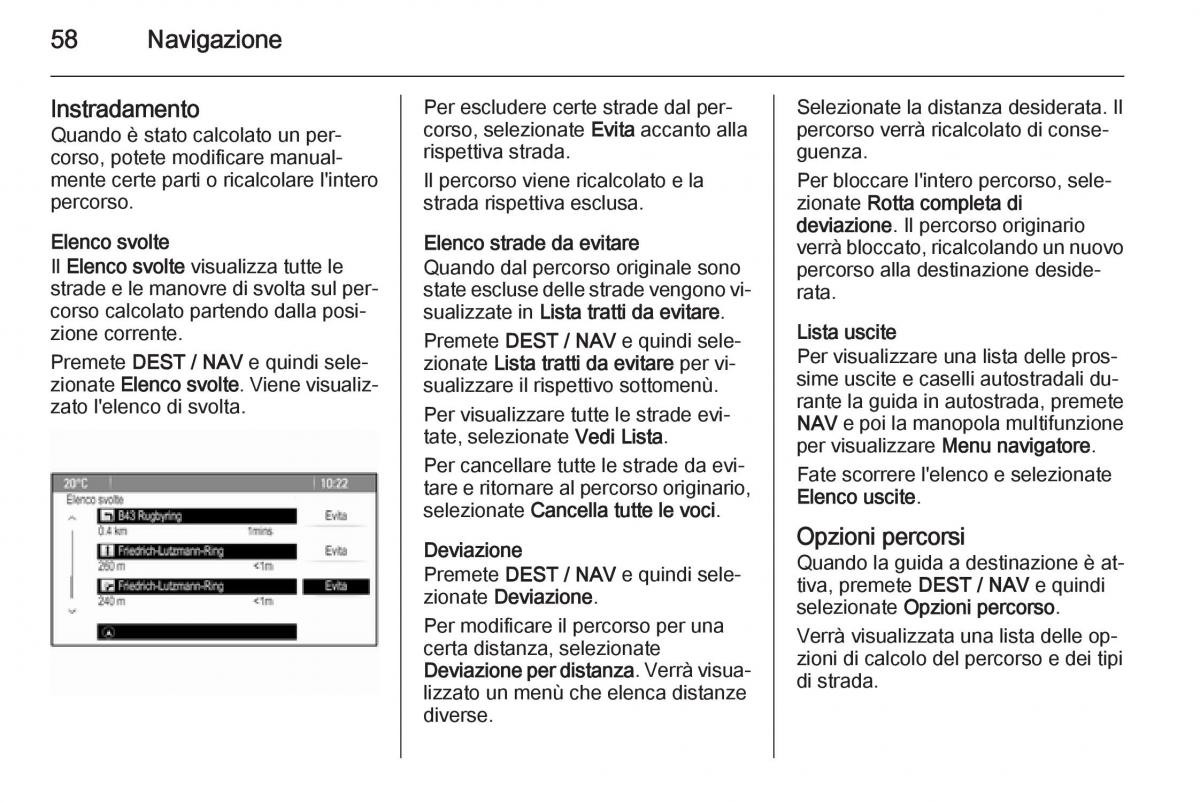 Opel Zafira C Tourer manuale del proprietario / page 58