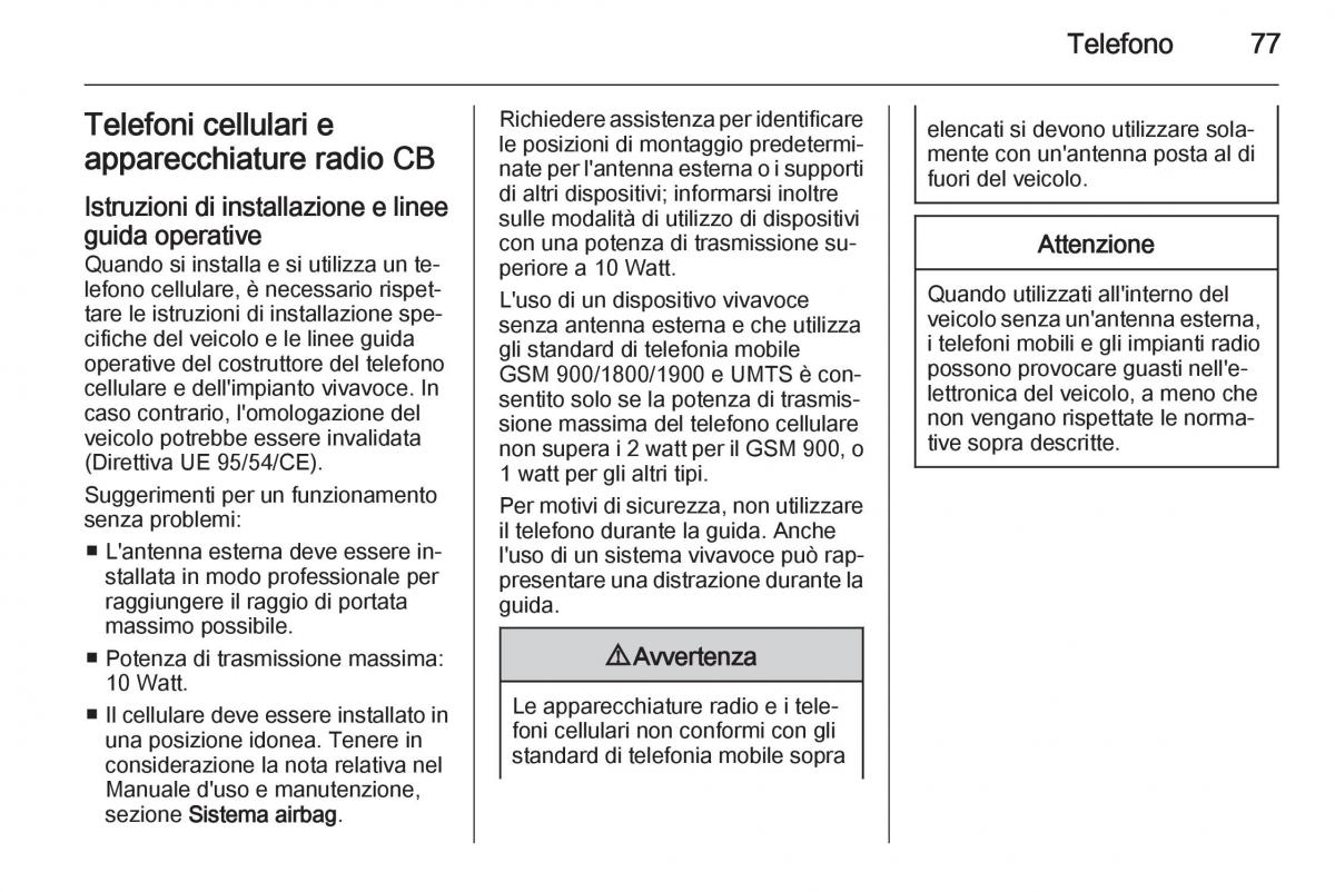 Opel Zafira C Tourer manuale del proprietario / page 77