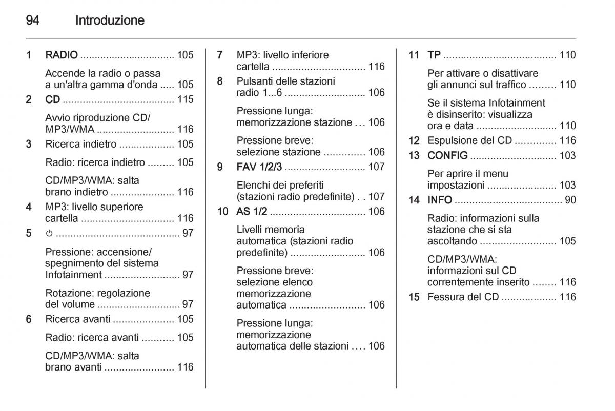 Opel Zafira C Tourer manuale del proprietario / page 94