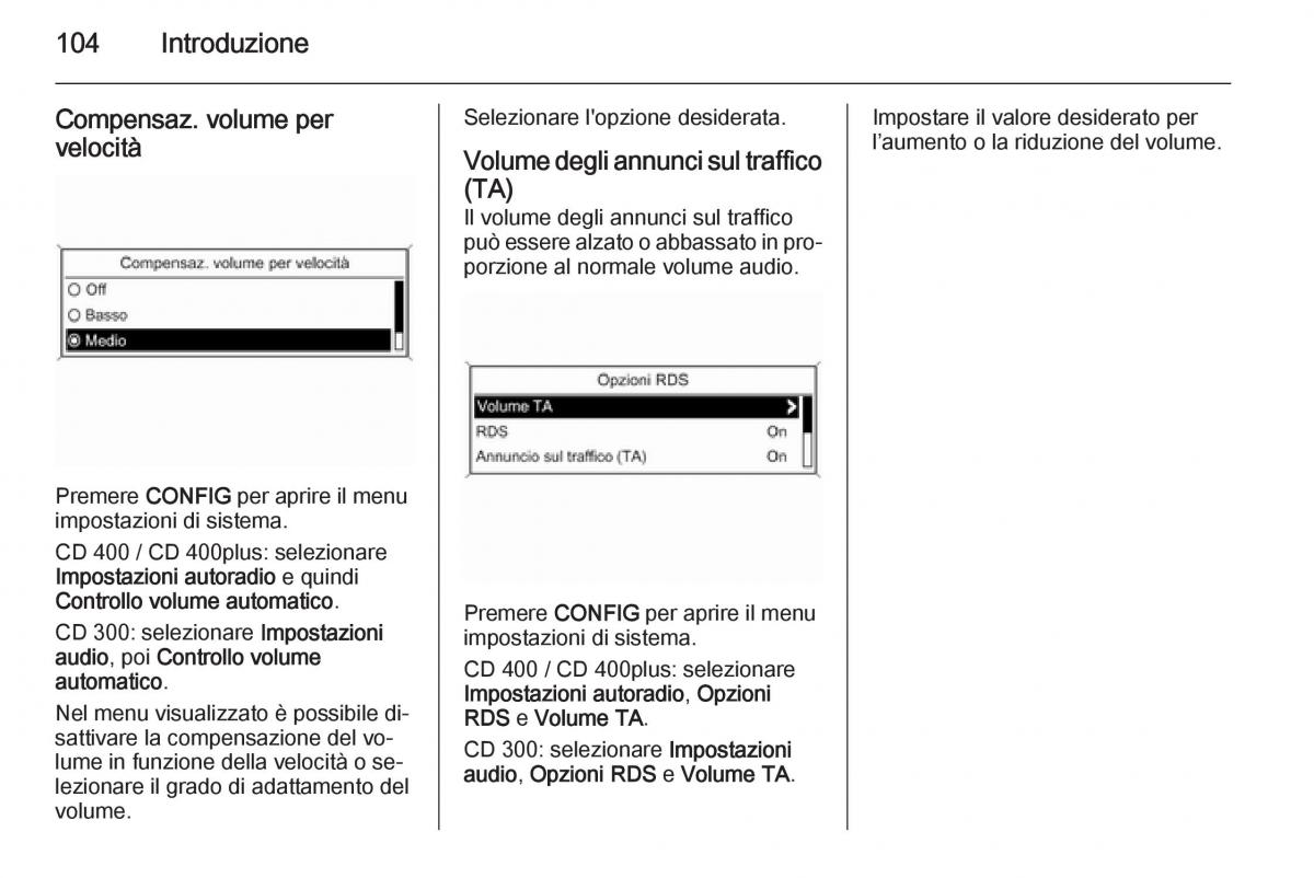 Opel Zafira C Tourer manuale del proprietario / page 104