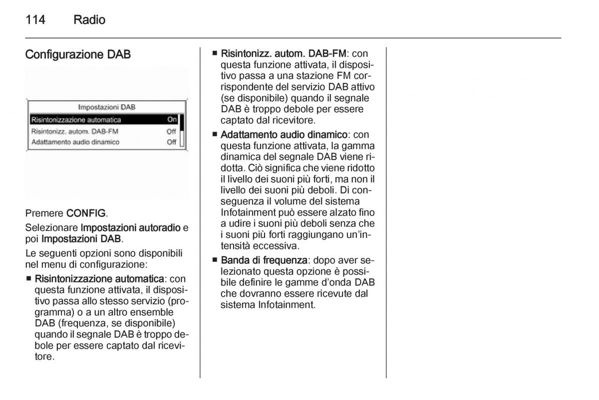 Opel Zafira C Tourer manuale del proprietario / page 114