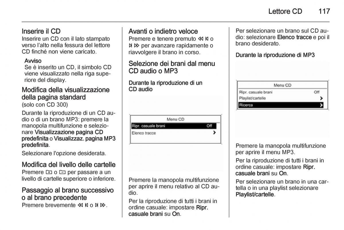 Opel Zafira C Tourer manuale del proprietario / page 117